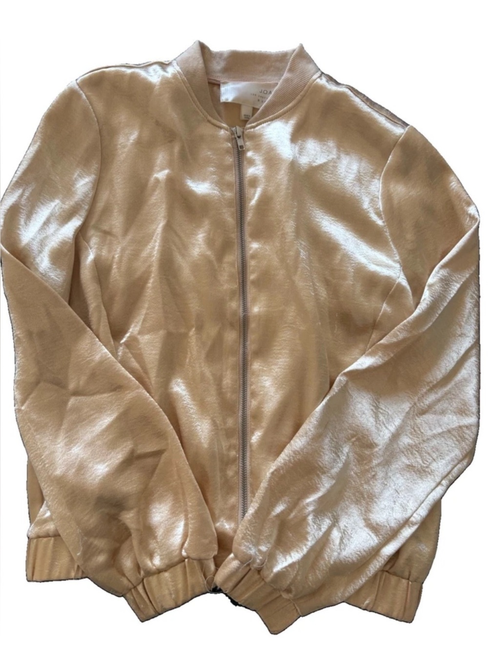 J.O.A. Jackets & Coats | Joa Anthropologie Gold Satin Bomber Jacket M |